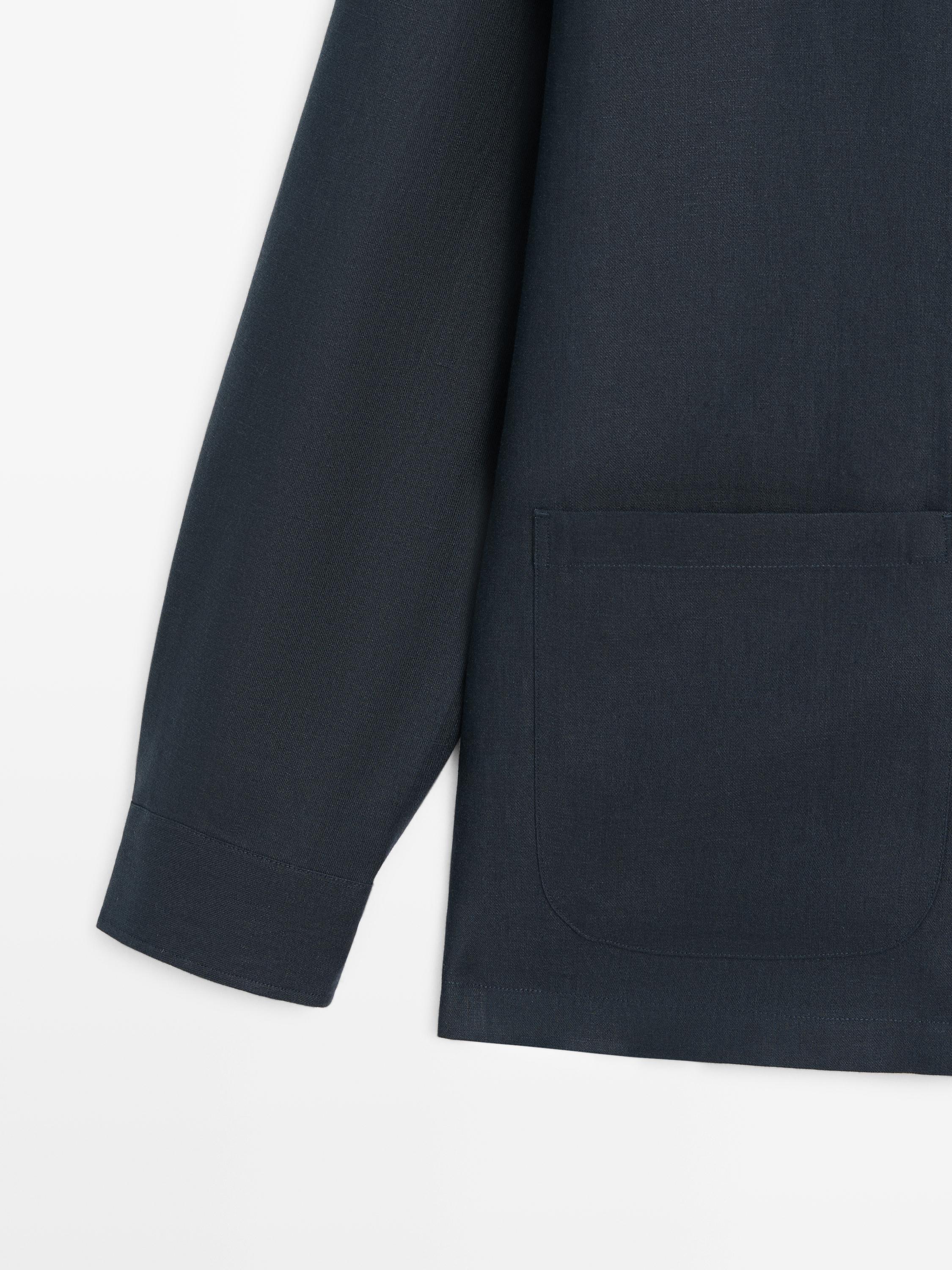 Linen overshirt with pocket details